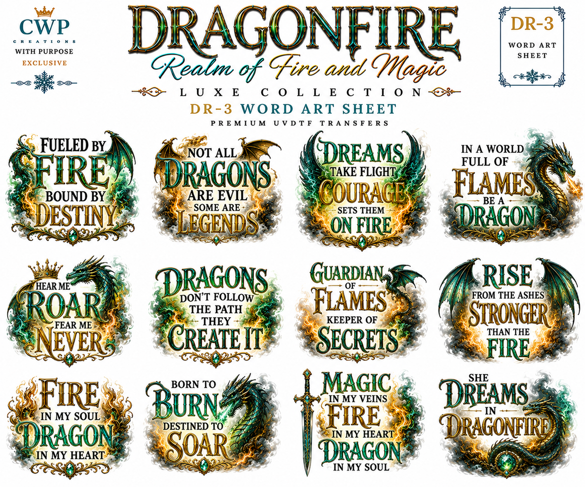 Dragonfire – Realm of Fire & Magic | Dragon UVDTF Collection | 9 x 14 948