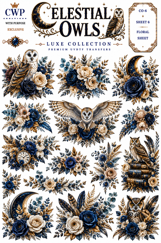 Celestial Owls | Owl & Moon UVDTF  Collection | 9 x 14
