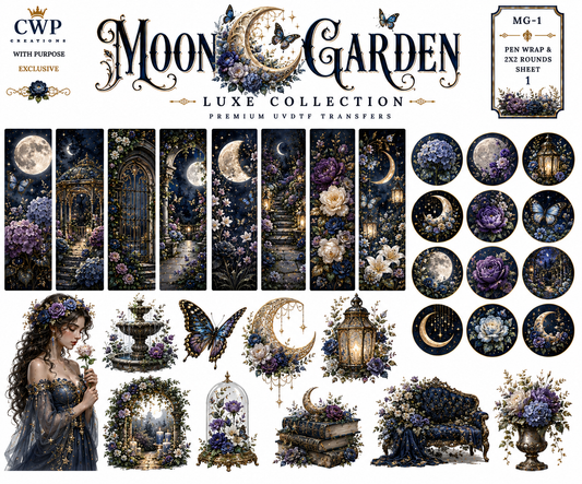 Moon Garden | Celestial Floral UVDTF Collection| 9 x 14