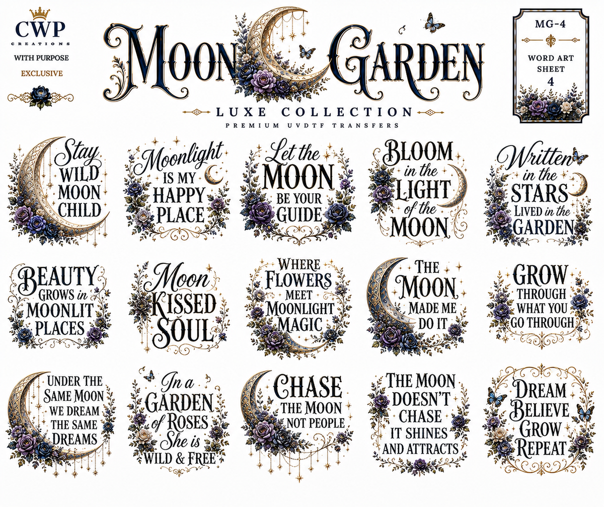 Moon Garden | Celestial Floral UVDTF Collection| 9 x 14
