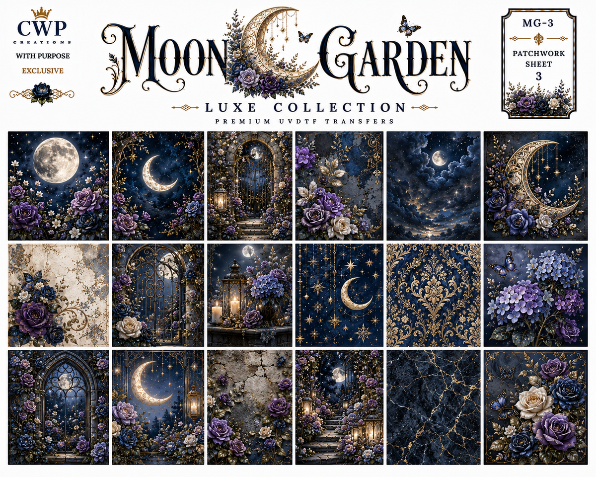 Moon Garden | Celestial Floral UVDTF Collection| 9 x 14