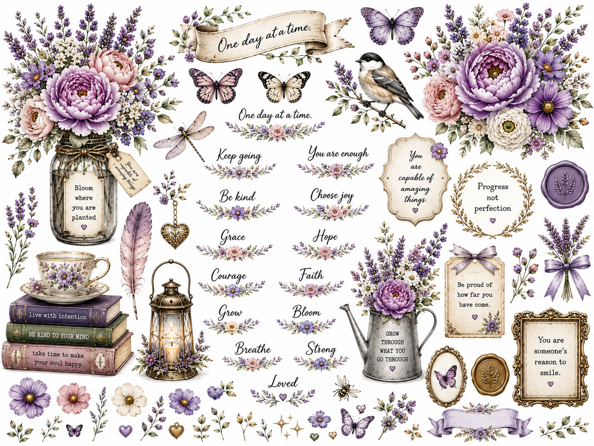 Quiet Strength Collection | UVDTF Element Sheets| 9 x 14 |