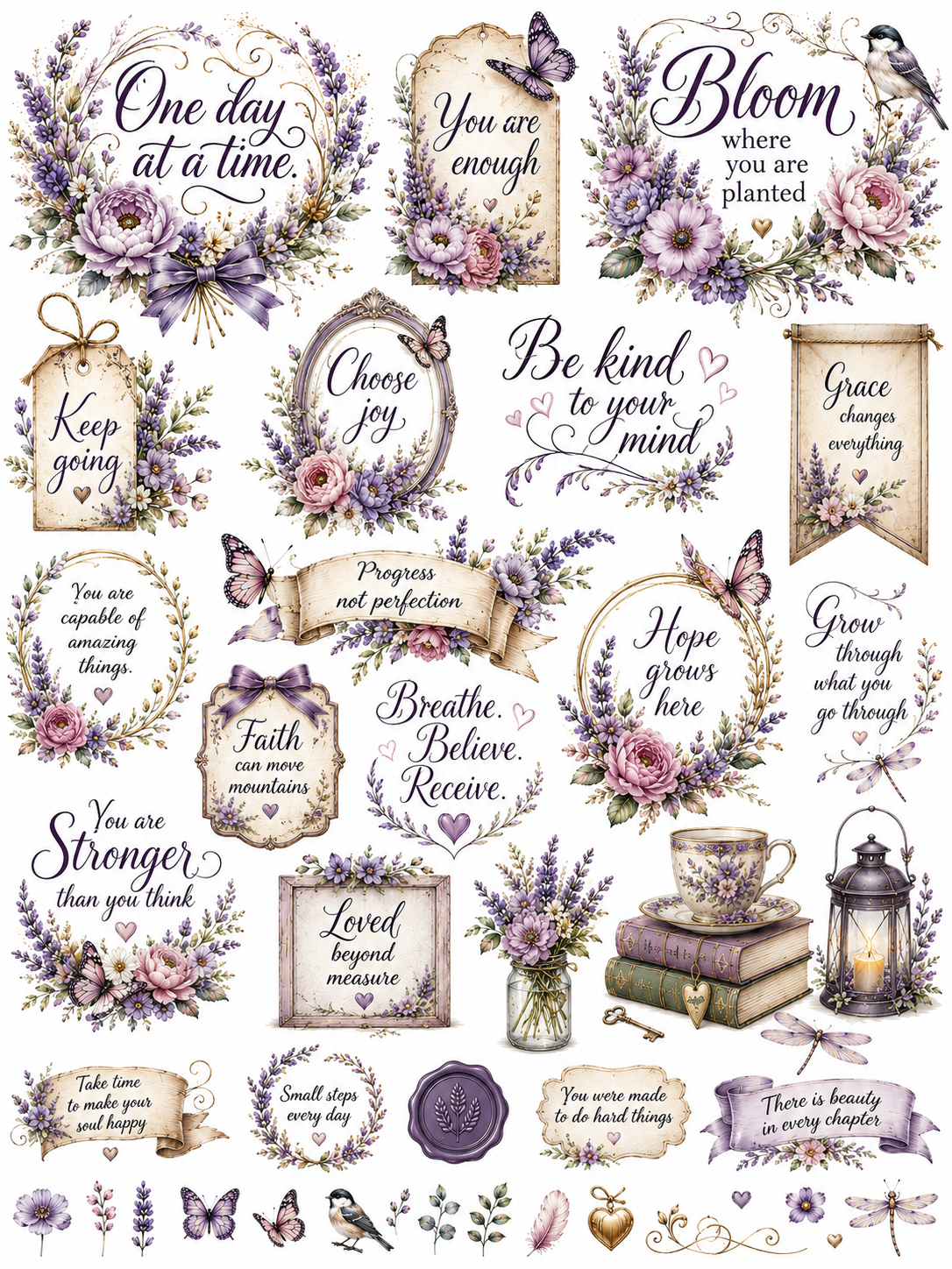 Quiet Strength Collection | UVDTF Element Sheets| 9 x 14 |