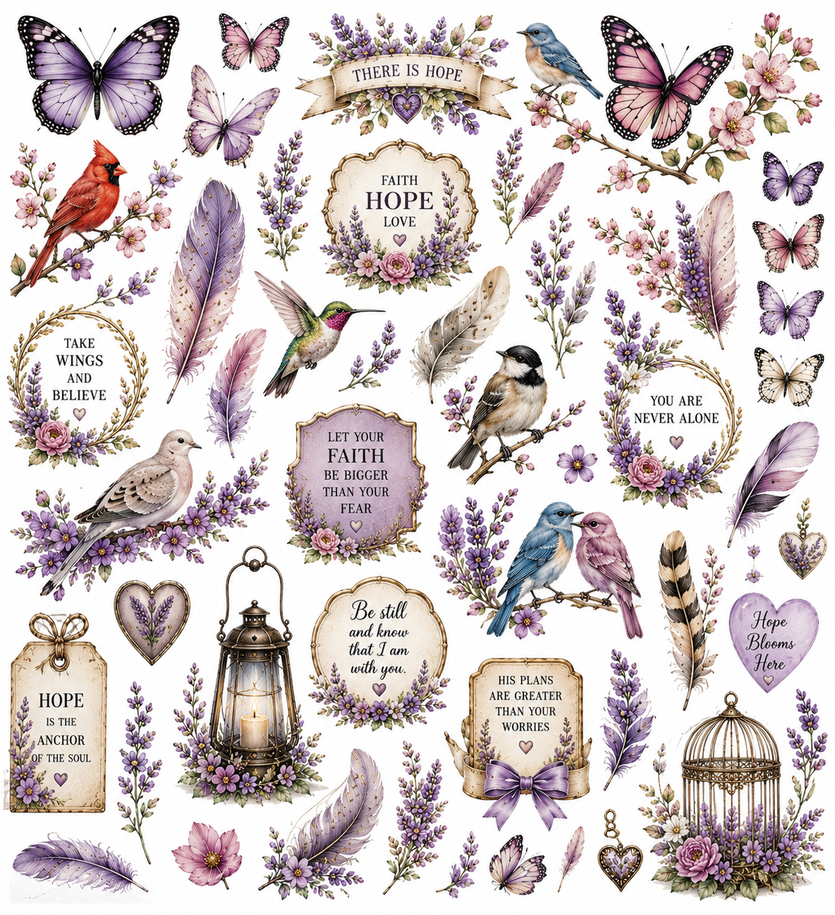 Quiet Strength Collection | UVDTF Element Sheets| 9 x 14 |
