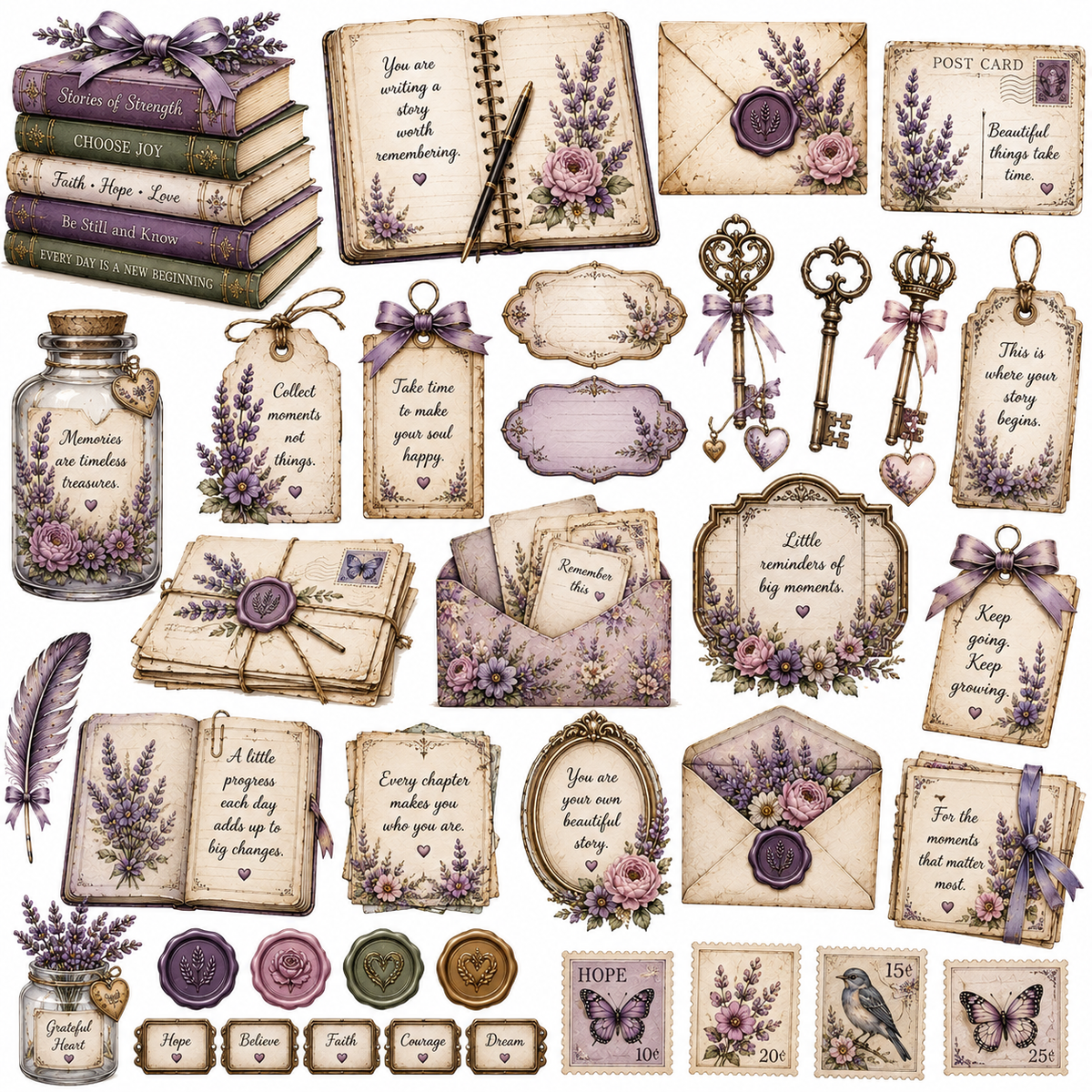 Quiet Strength Collection | UVDTF Element Sheets| 9 x 14 |