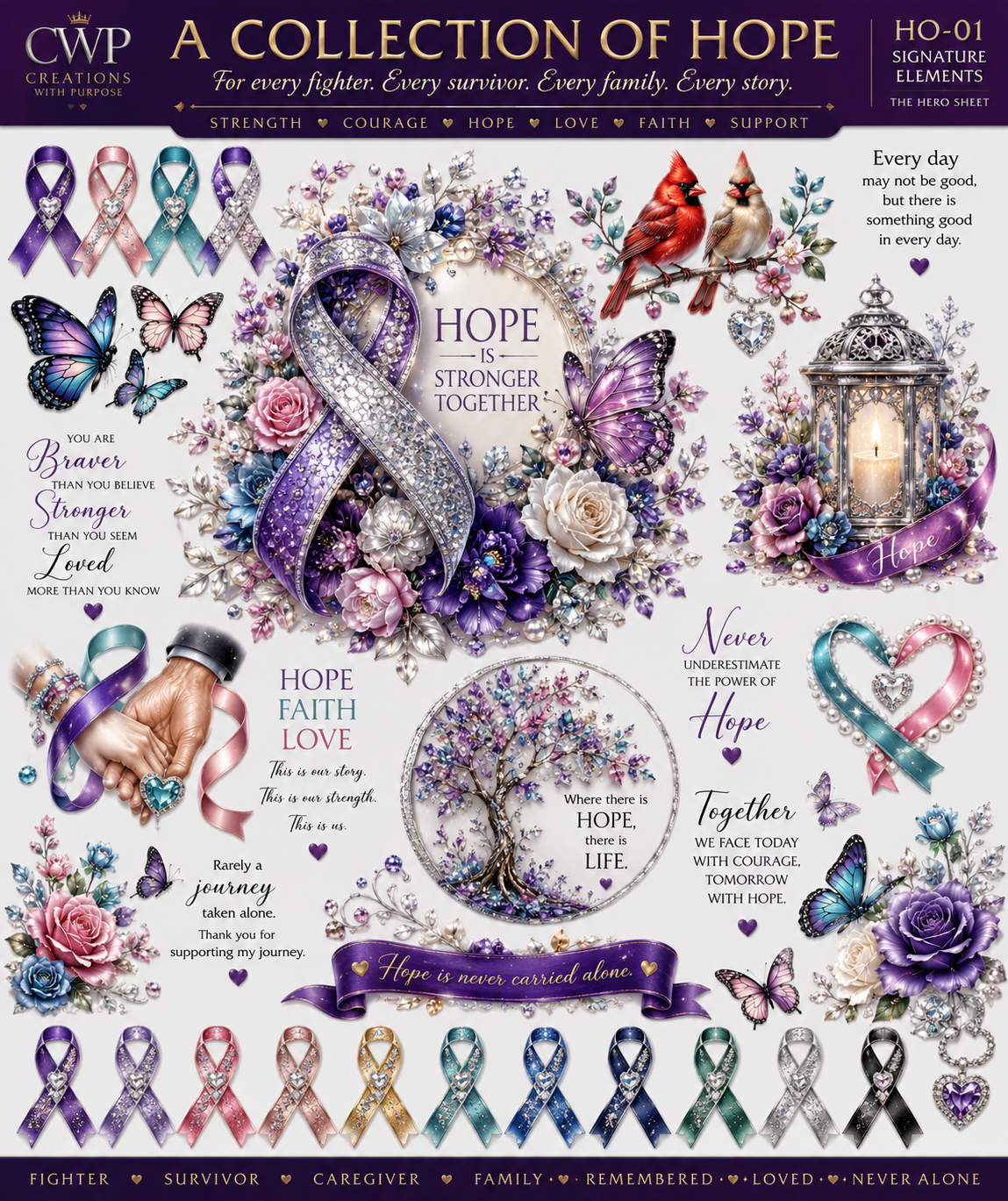 A Collection of Hope | Cancer Awareness UVDTF Collection | 23 Designs | CWP EXCLUSIVE