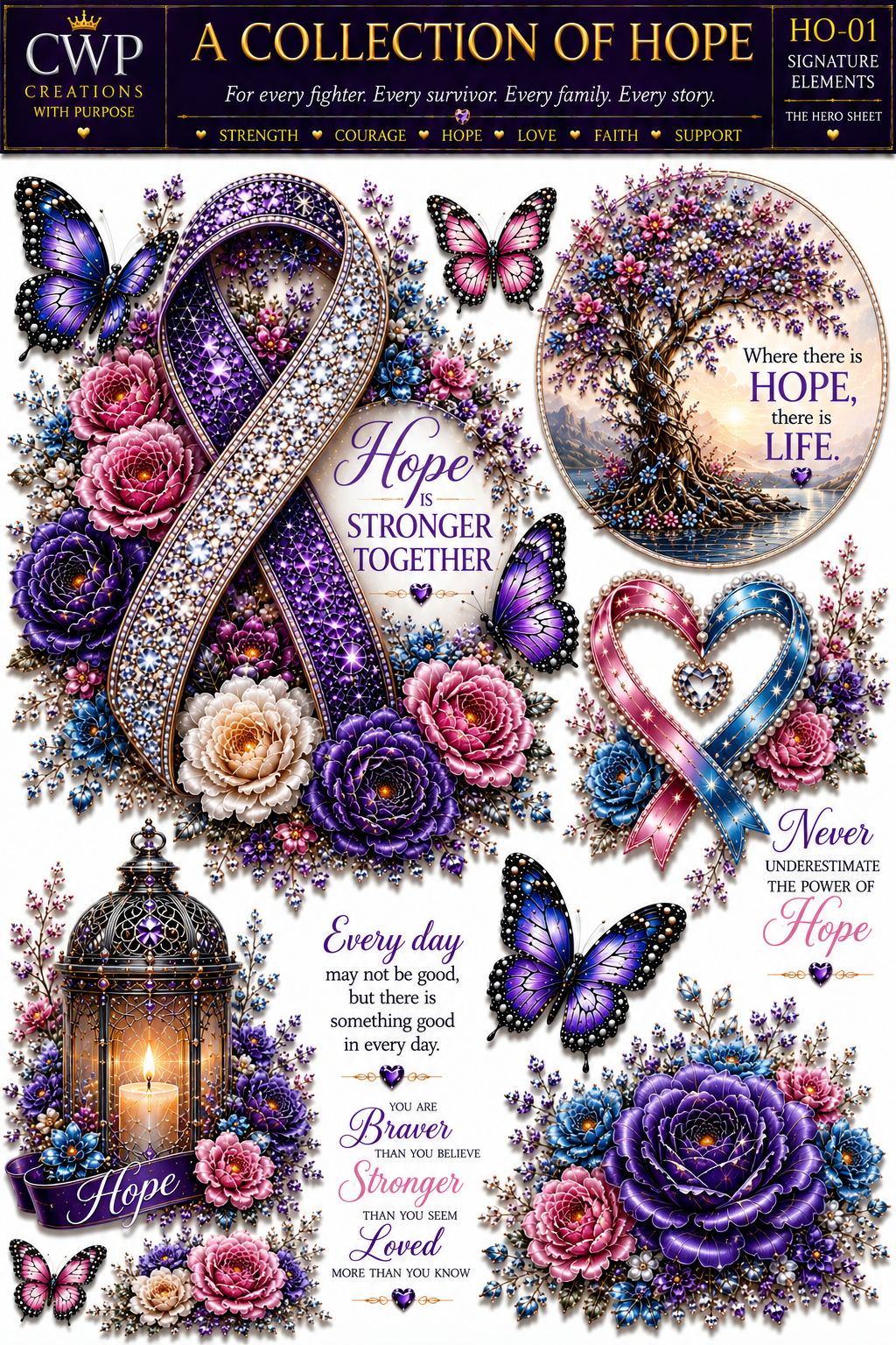 A Collection of Hope | Cancer Awareness UVDTF Collection | 23 Designs | CWP EXCLUSIVE
