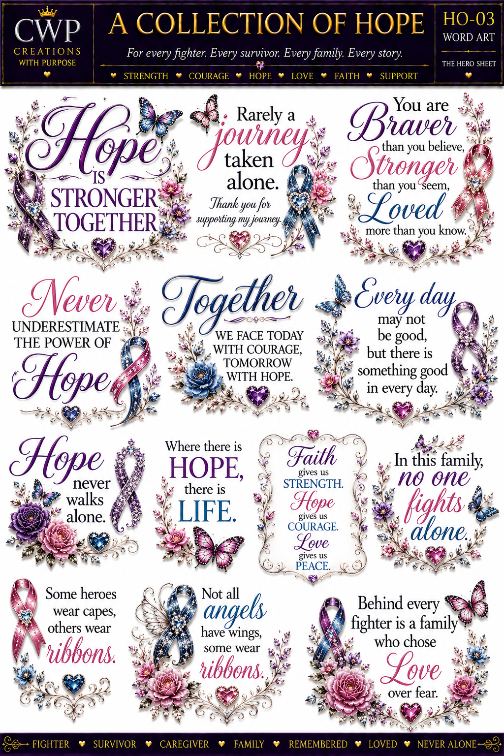 A Collection of Hope | Cancer Awareness UVDTF Collection | 23 Designs | CWP EXCLUSIVE