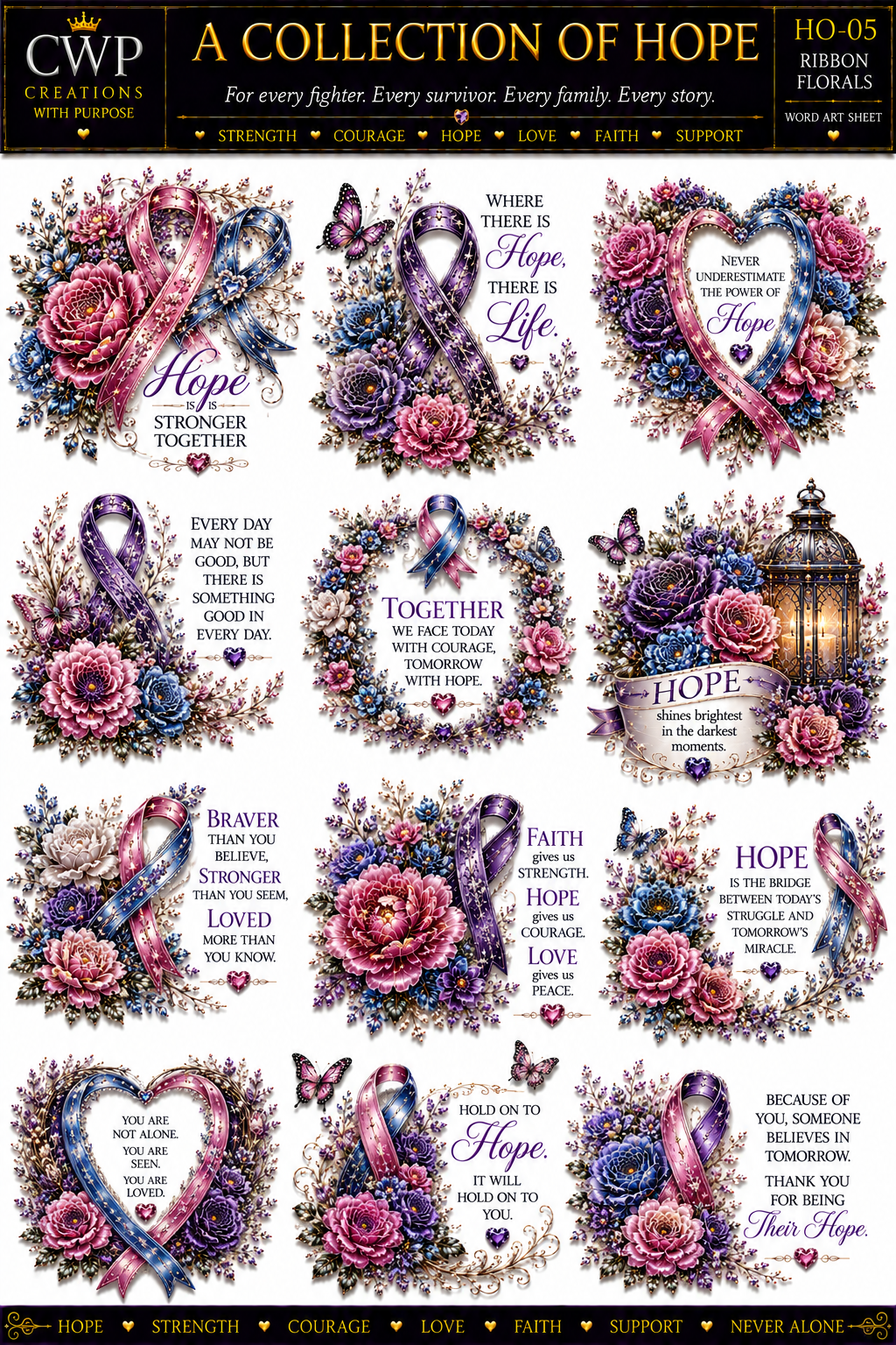 A Collection of Hope | Cancer Awareness UVDTF Collection | 23 Designs | CWP EXCLUSIVE