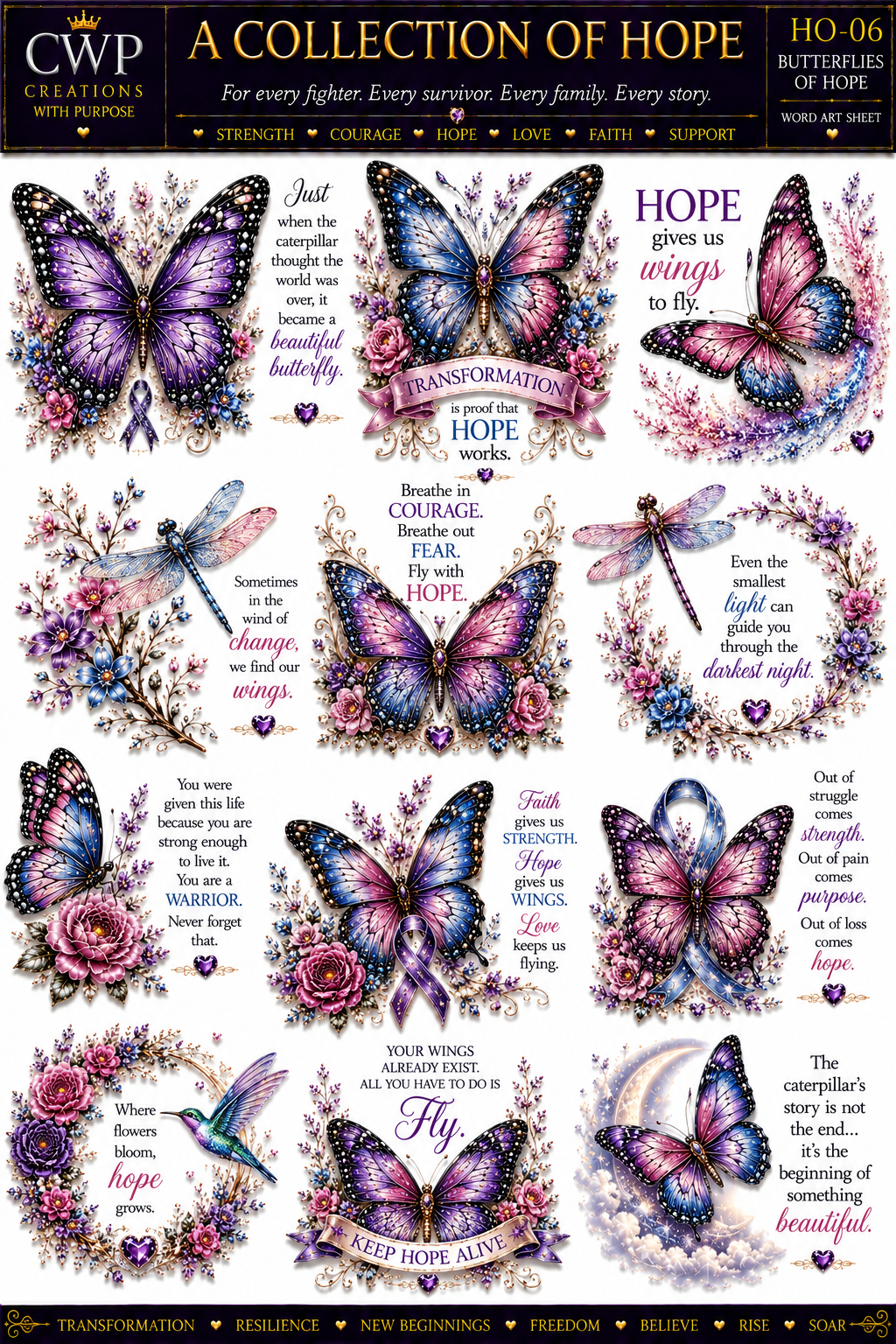 A Collection of Hope | Cancer Awareness UVDTF Collection | 23 Designs | CWP EXCLUSIVE