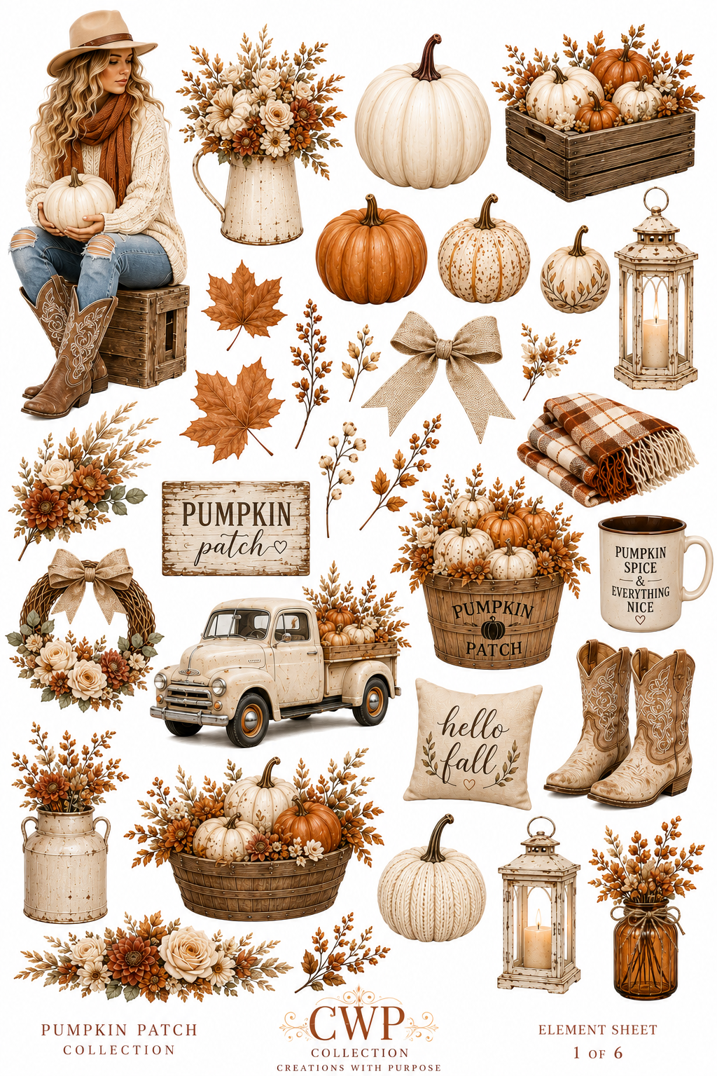 Pumpkin Patch Collection | UVDTF Element Sheets | 4 Designs to Choose From