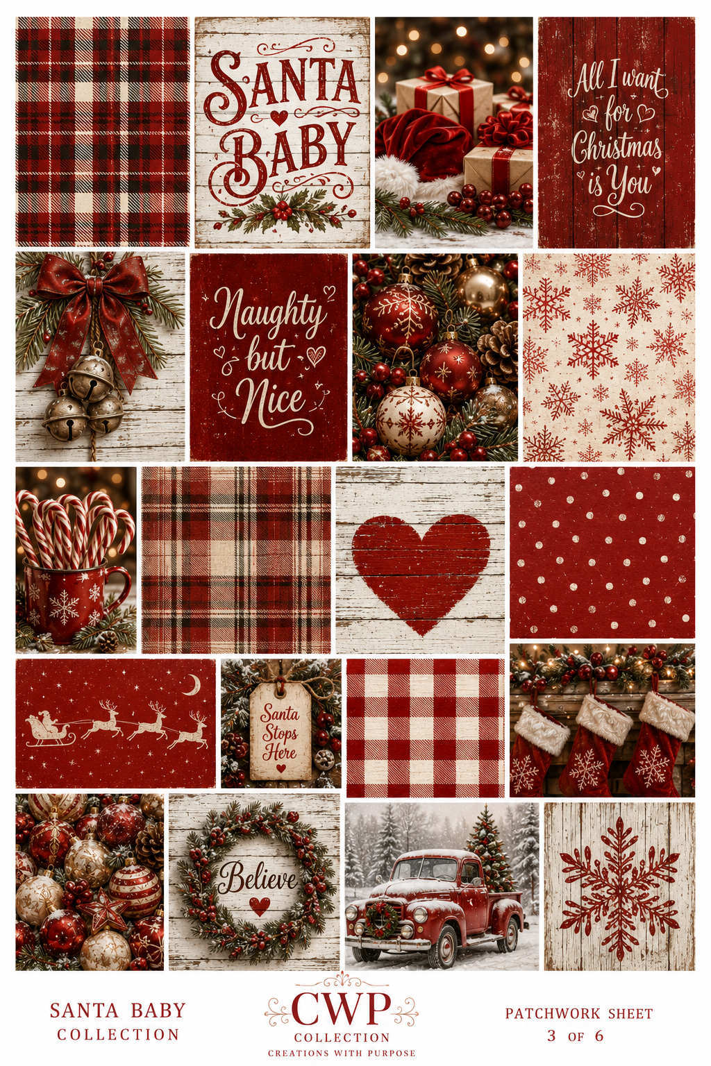 Santa Baby UVDTF Element Sheets | Romantic & Classic Christmas Collection| 9 x 14 | (Copy)