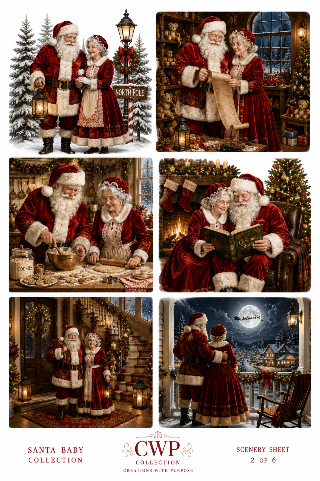 Santa Baby UVDTF Element Sheets | Romantic & Classic Christmas Collection| 9 x 14 | (Copy)