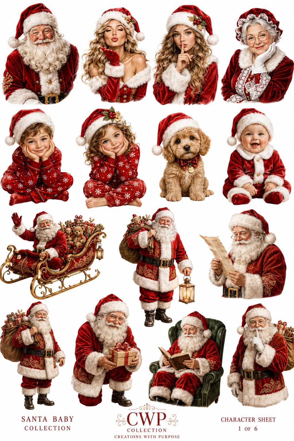 Santa Baby UVDTF Element Sheets | Romantic & Classic Christmas Collection| 9 x 14 | (Copy)