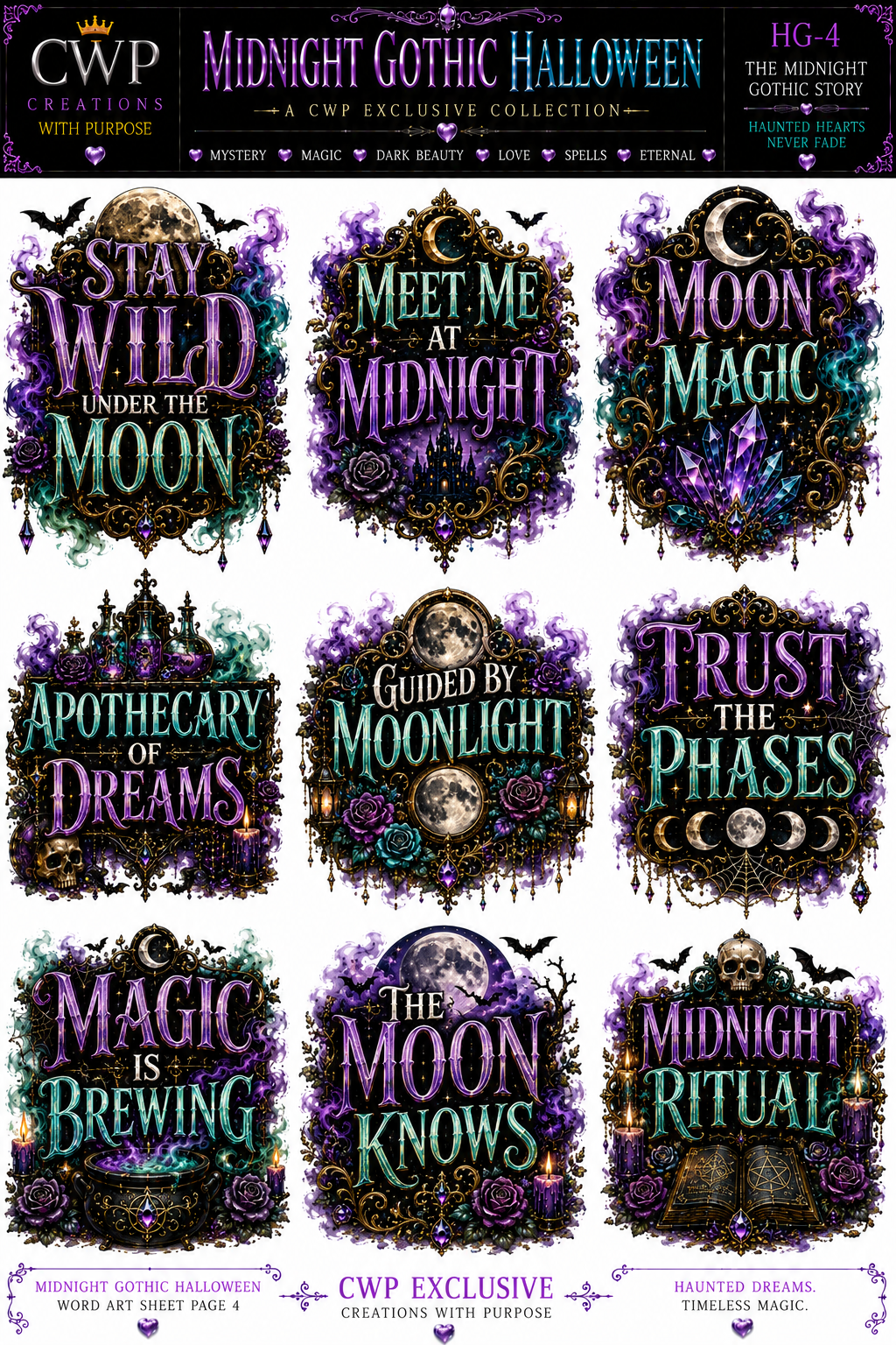 Midnight Gothic Halloween Collection | UVDTF Element Sheets | 5 Designs to Choose From