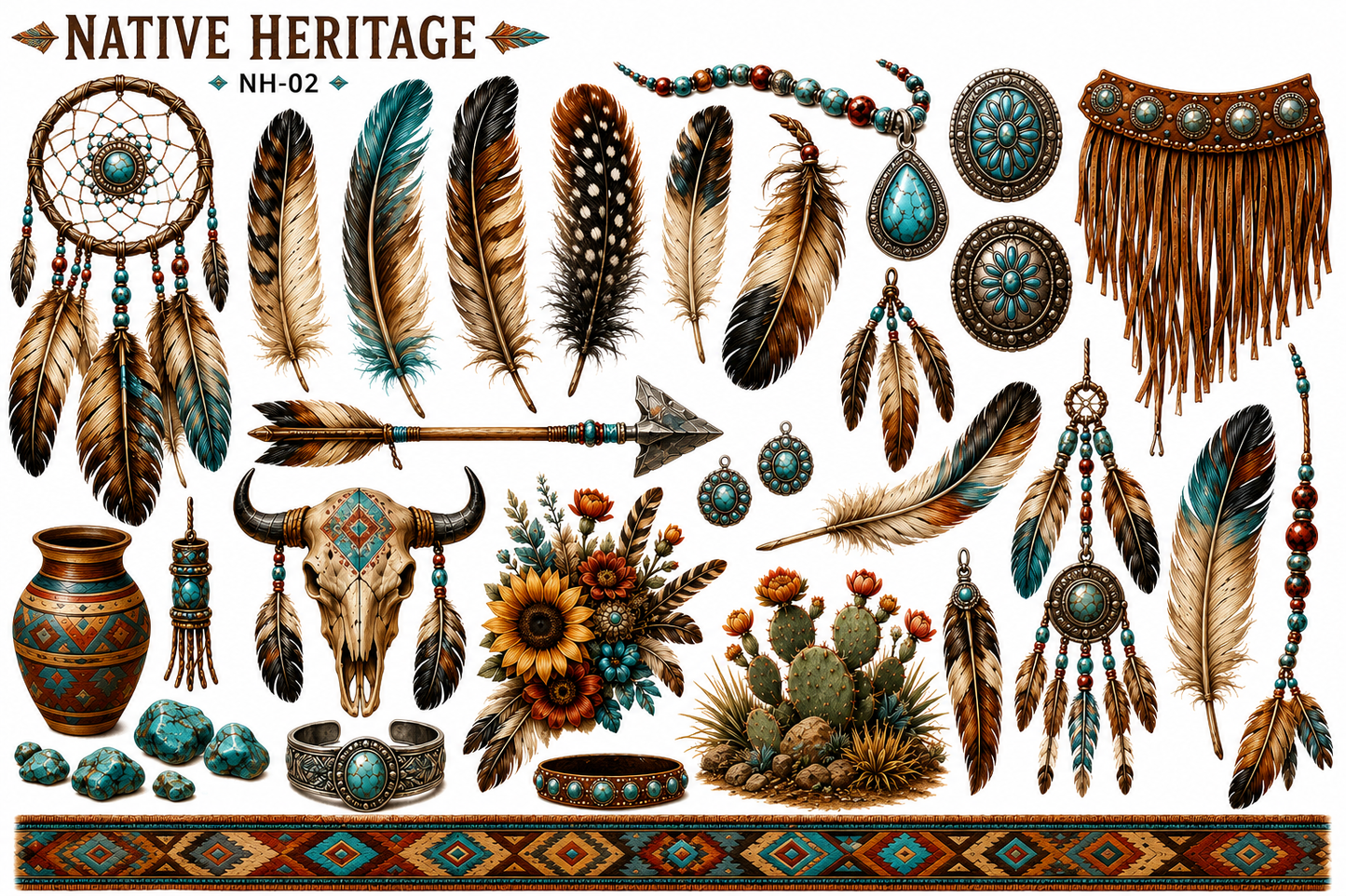 Native Heritage Collection | Southwest & Western UVDTF Element Sheets | 9.5 x 14
