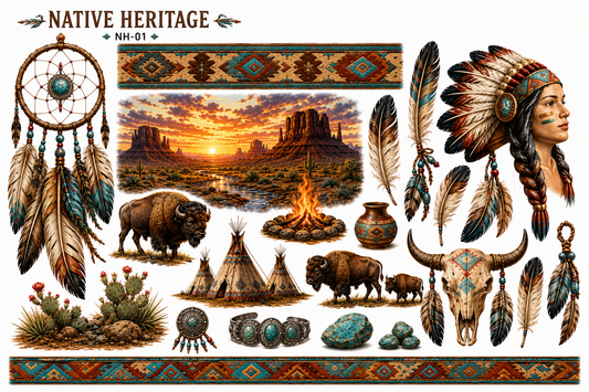 Native Heritage Collection | Southwest & Western UVDTF Element Sheets | 9.5 x 14 942