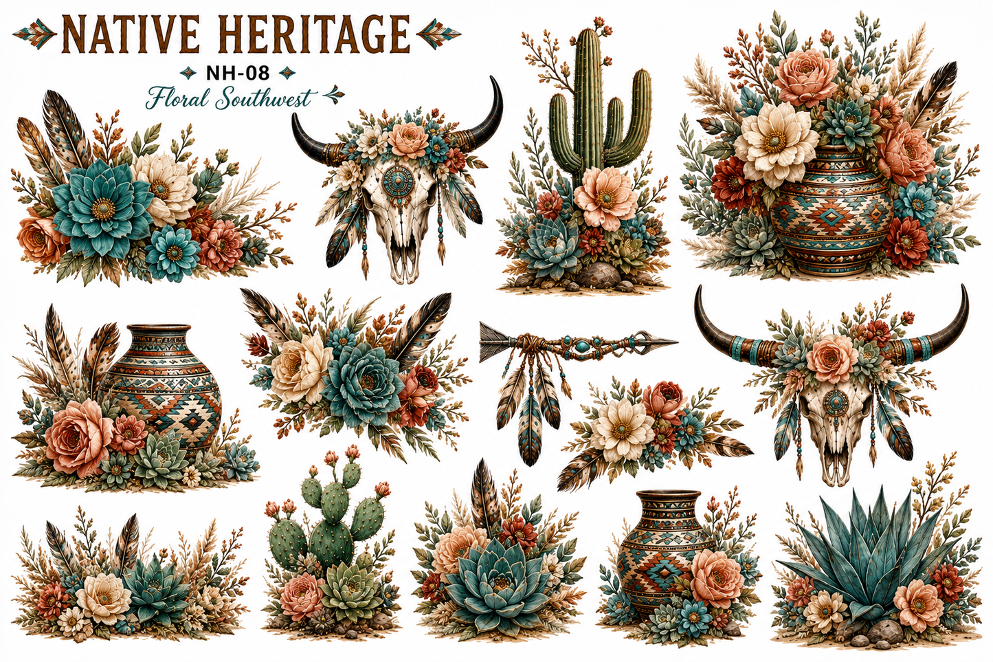 Native Heritage Collection | Southwest & Western UVDTF Element Sheets | 9.5 x 14