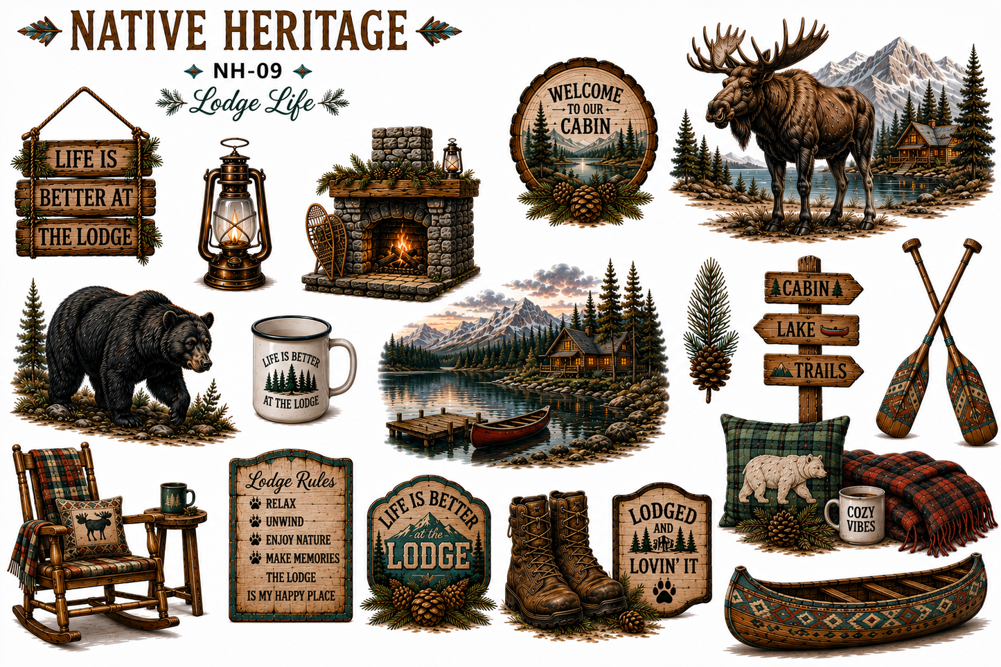 Native Heritage Collection | Southwest & Western UVDTF Element Sheets | 9.5 x 14