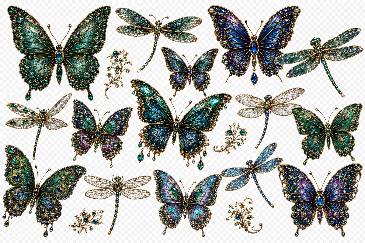 The Peacock Society UVDTF Element Sheets | Emerald & Gold Vintage Luxe Collection