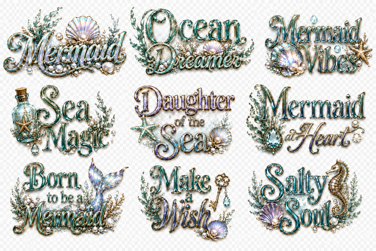Mermaid Treasury UVDTF Element Sheets | Mermaid & Ocean Collection | 892