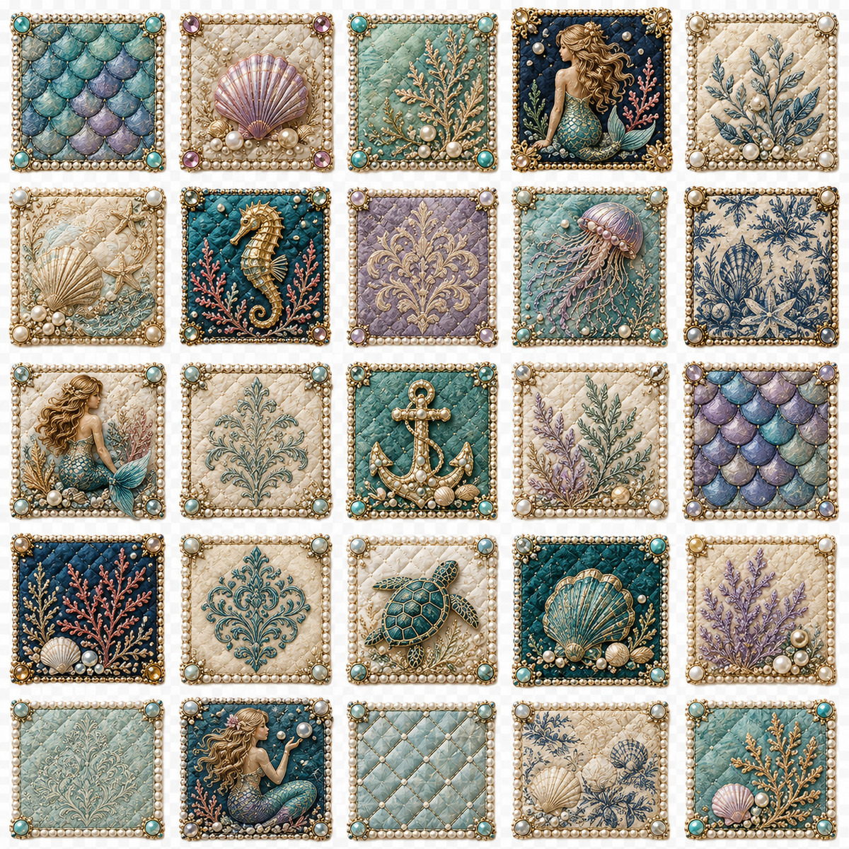 Mermaid Treasury UVDTF Element Sheets | Mermaid & Ocean Collection | 892