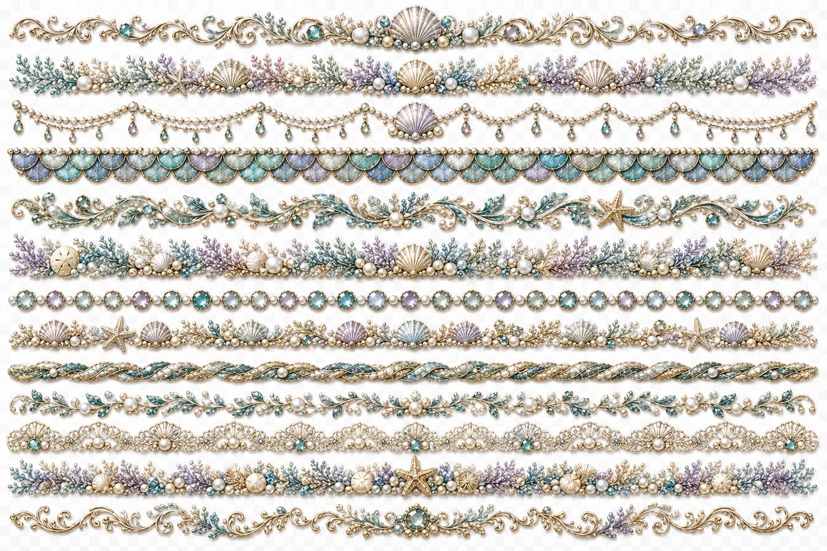 Mermaid Treasury UVDTF Element Sheets | Mermaid & Ocean Collection | 892