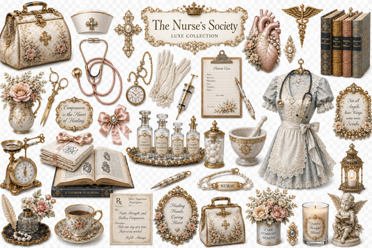 The Nurse’s Society Luxe UVDTF Element Sheet Collection | 4 Vintage Nurse Designs