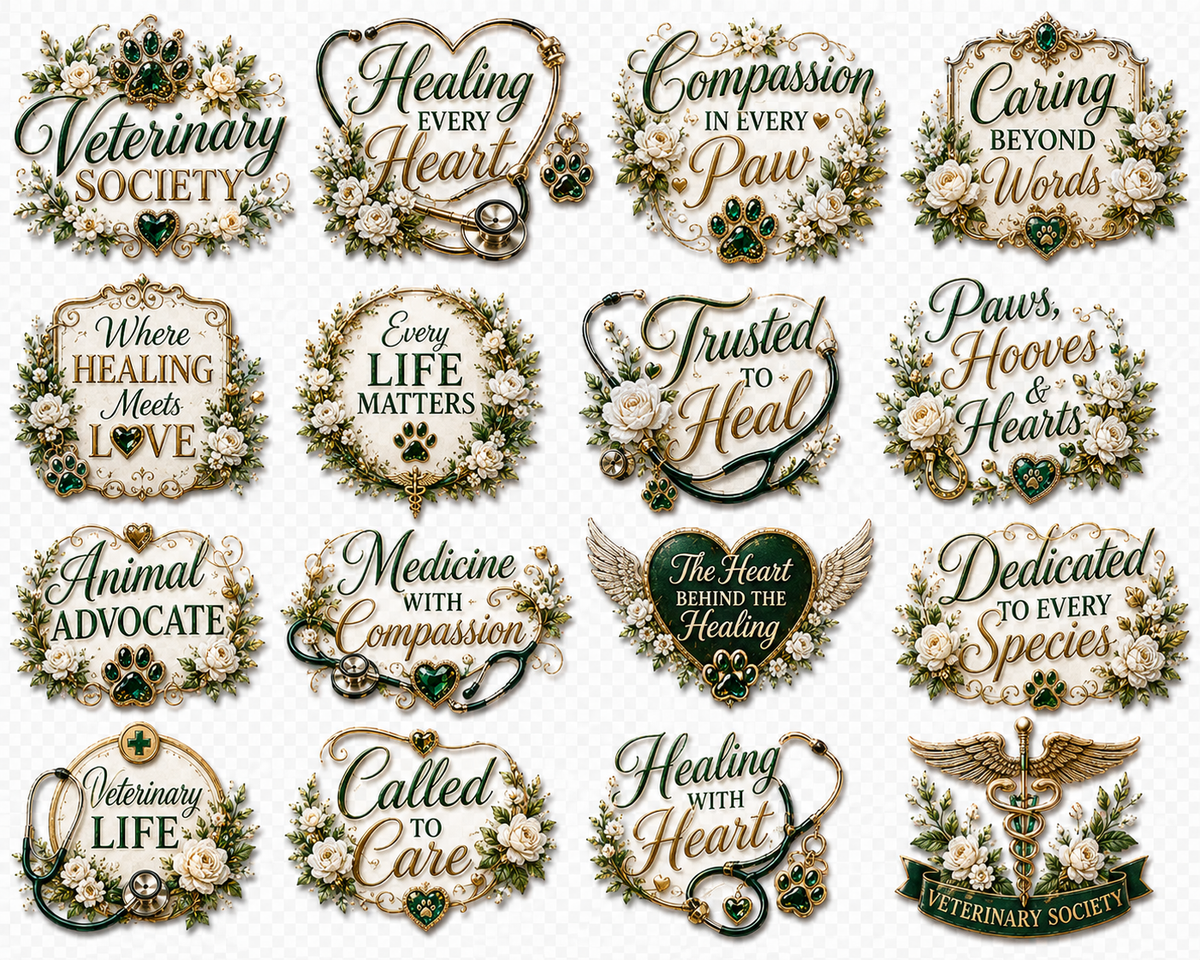 Veterinary Society UVDTF Element Sheets | Veterinarian & Vet Tech Designs | 887