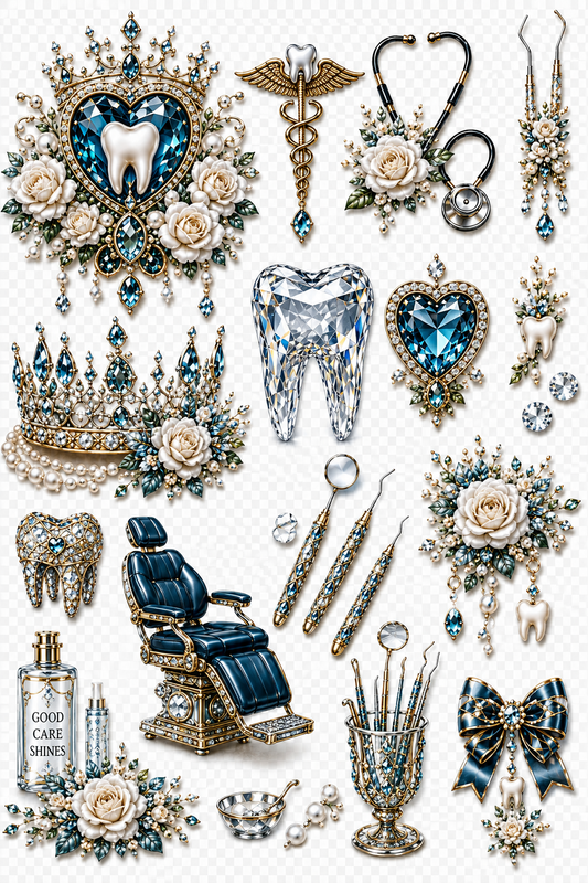 Dental Elegance UVDTF Element Sheets | Dentist & Dental Hygienist Designs | 886
