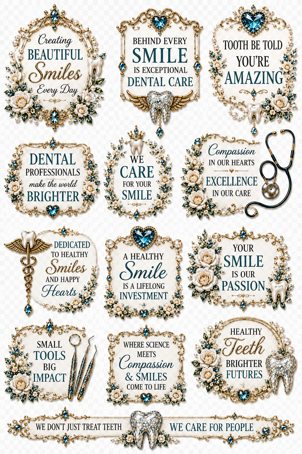 Dental Elegance UVDTF Element Sheets | Dentist & Dental Hygienist Designs | 886
