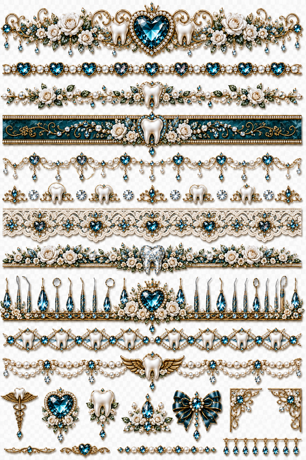 Dental Elegance UVDTF Element Sheets | Dentist & Dental Hygienist Designs | 886