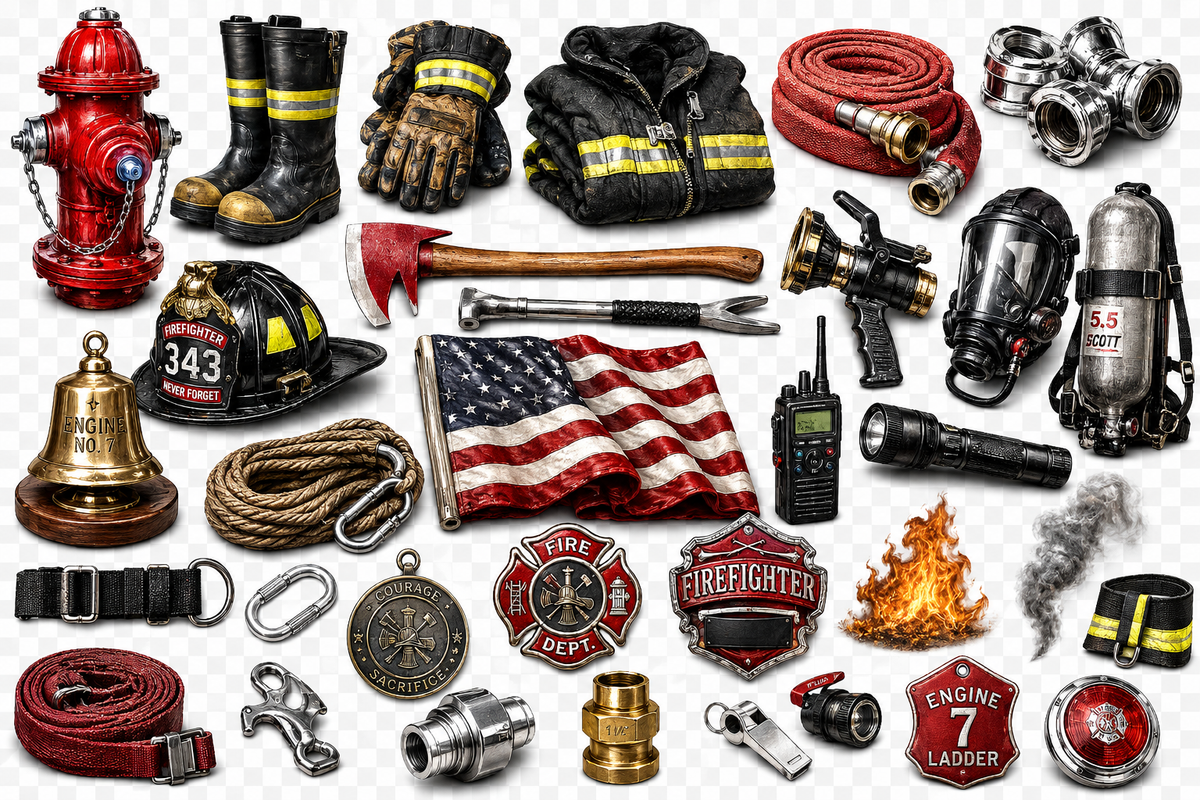 Fire Fighter Society UVDTF Element Sheets | Firefighter & First Responder Designs | 891