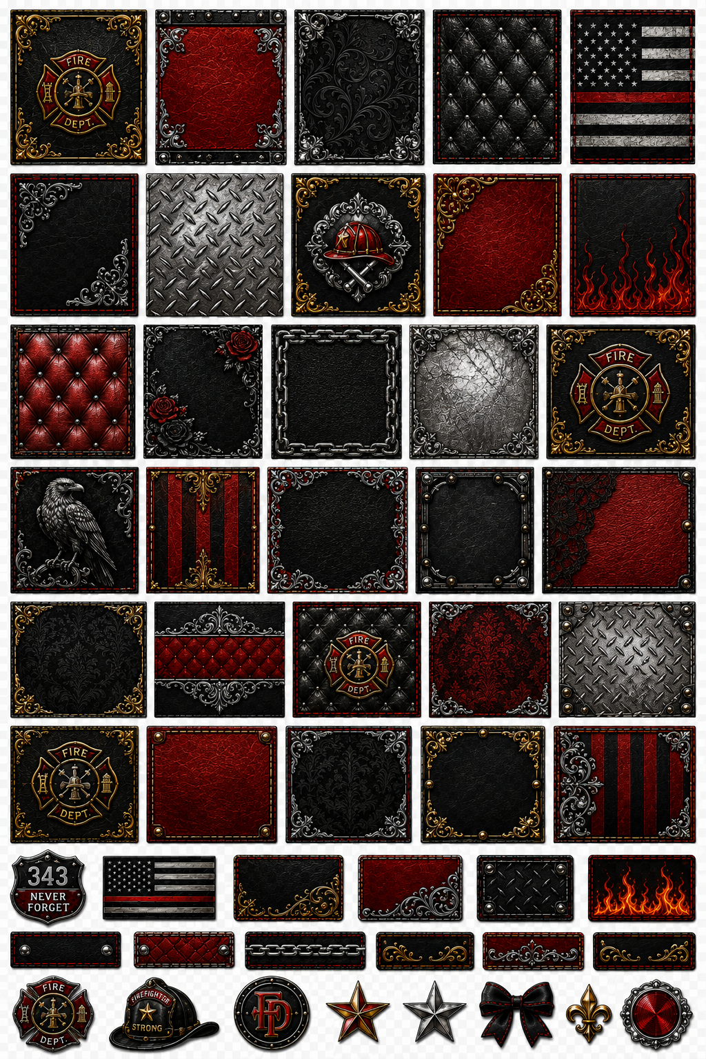Fire Fighter Society UVDTF Element Sheets | Firefighter & First Responder Designs | 891