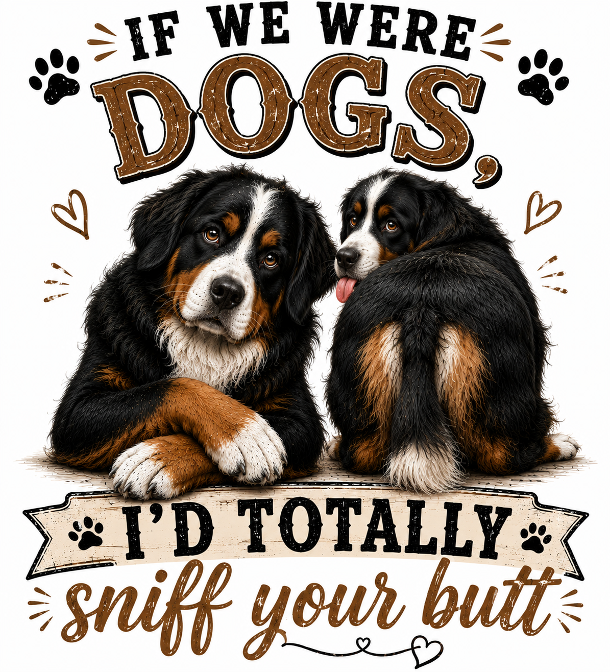 11" DTF Ready to Press - If We Were Dogs I'd Totally Sniff Your Butt 1062
