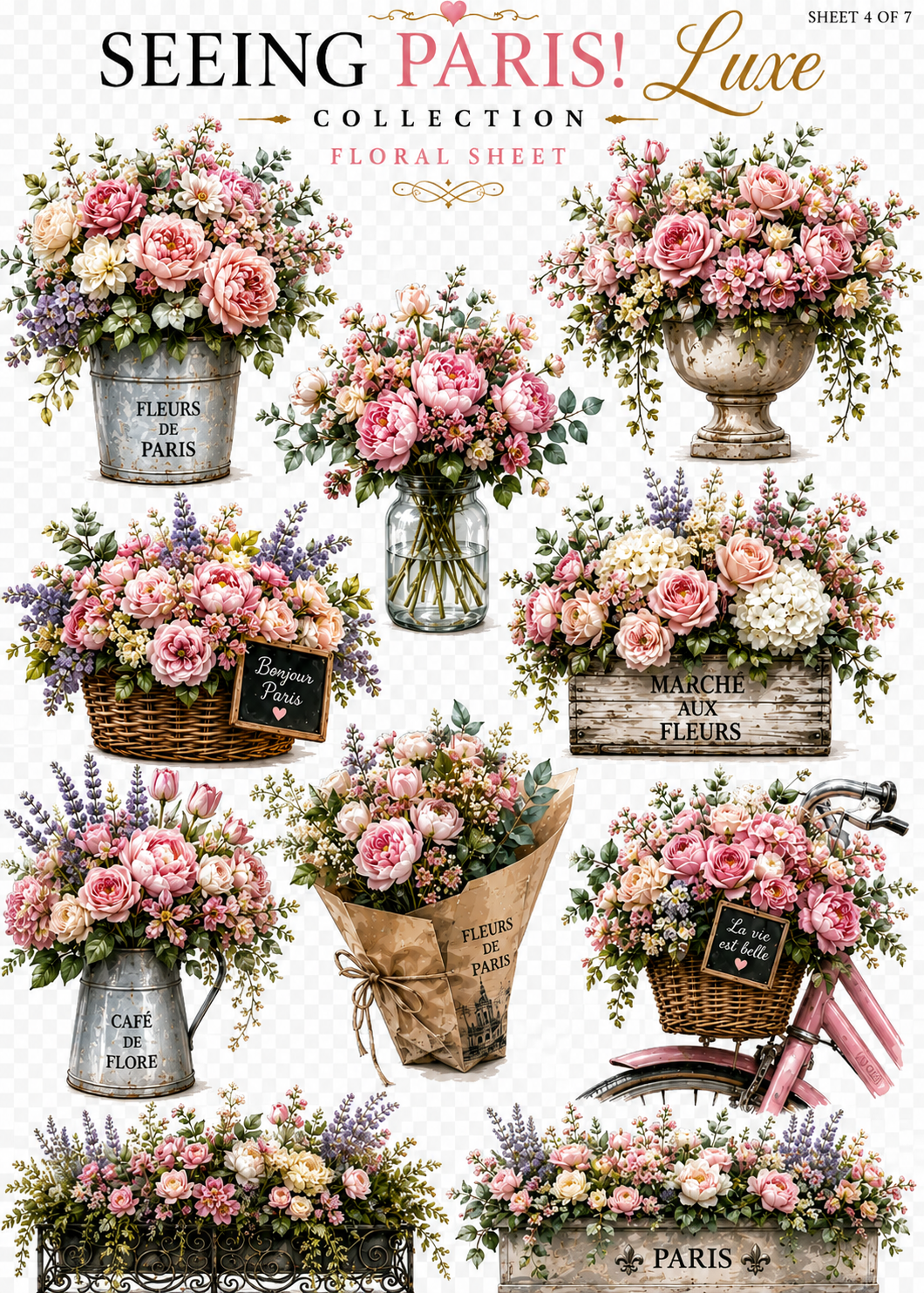 Seeing Paris Luxe UVDTF Element Sheets | Paris French Collection