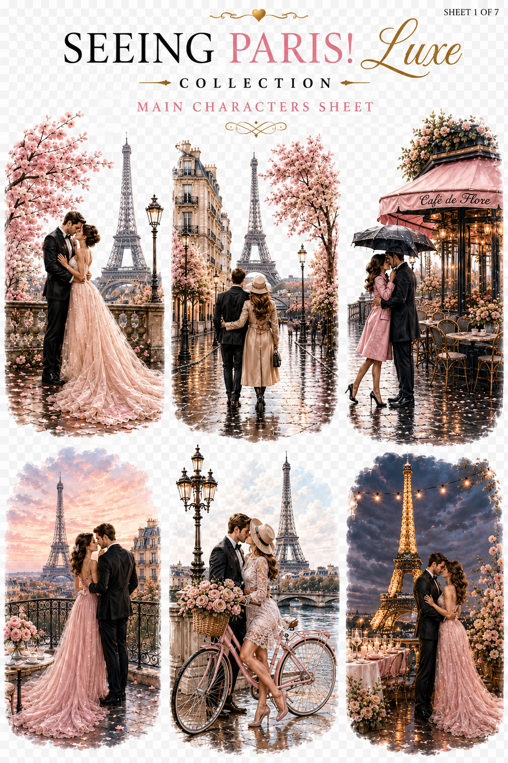 Seeing Paris Luxe UVDTF Element Sheets | Paris French Collection