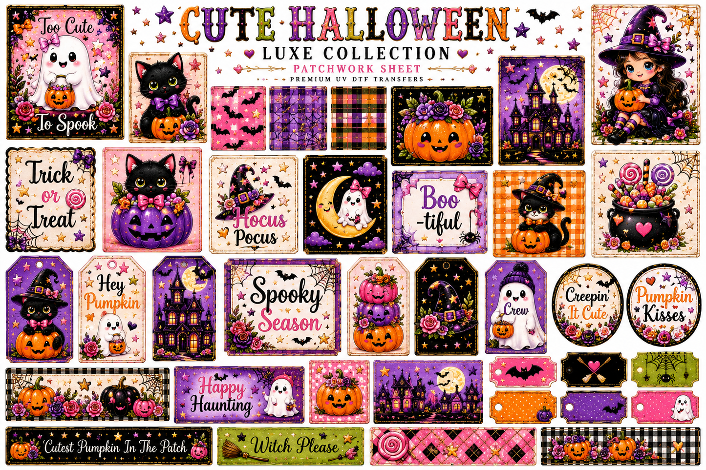Cute Halloween Luxe Collection | UVDTF Element Sheet | 5 To Choose From