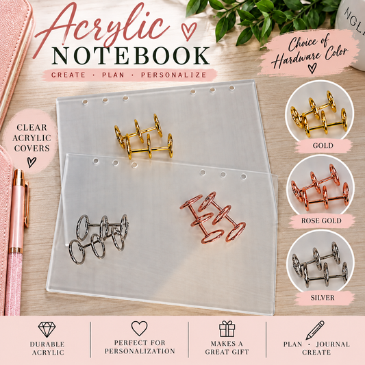 A5 Acrylic Notebook Cover Set with Choice of Hardware