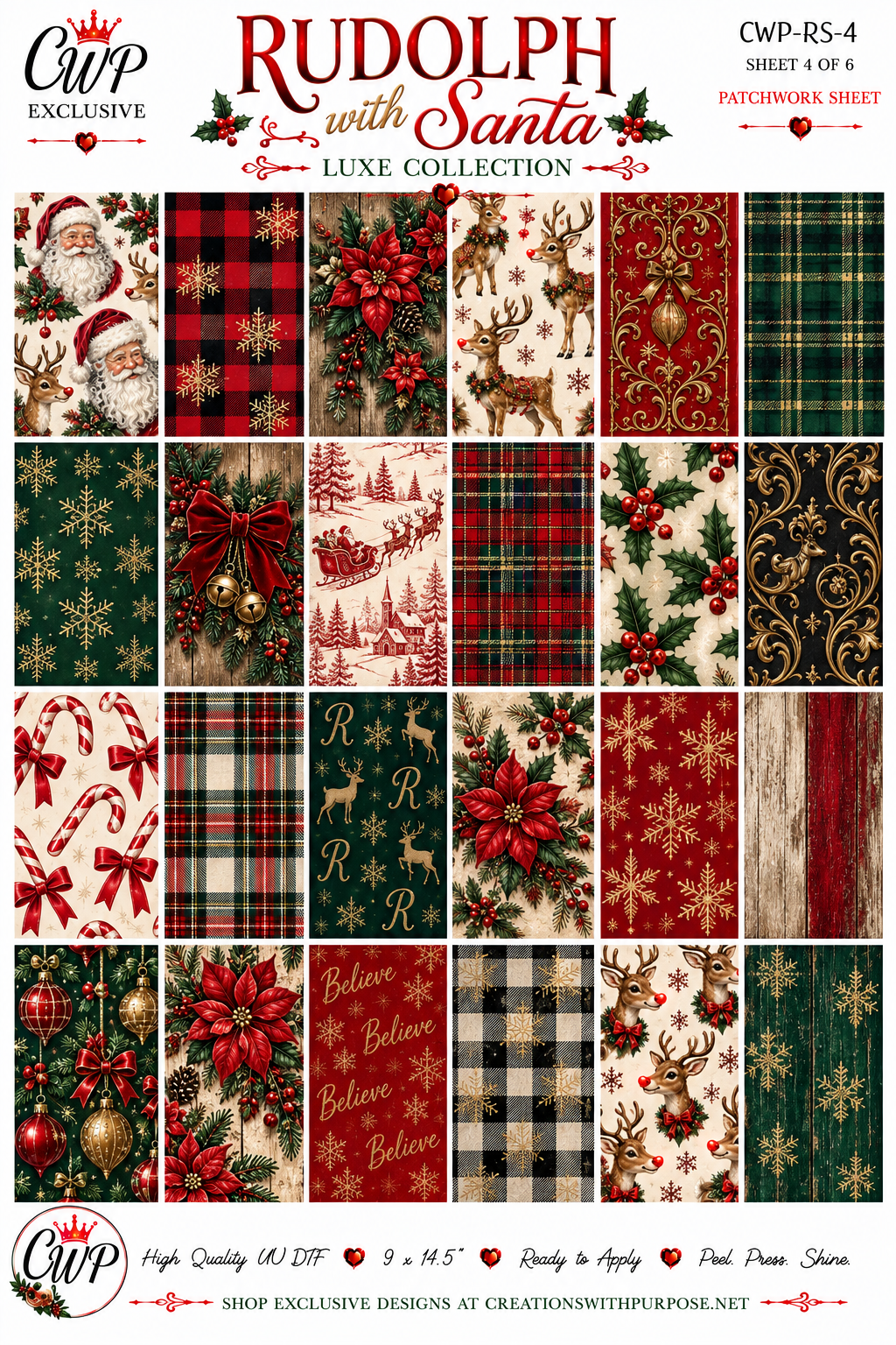 Rudolph with Santa Luxe UVDTF Element Sheets| 9 x 14 |