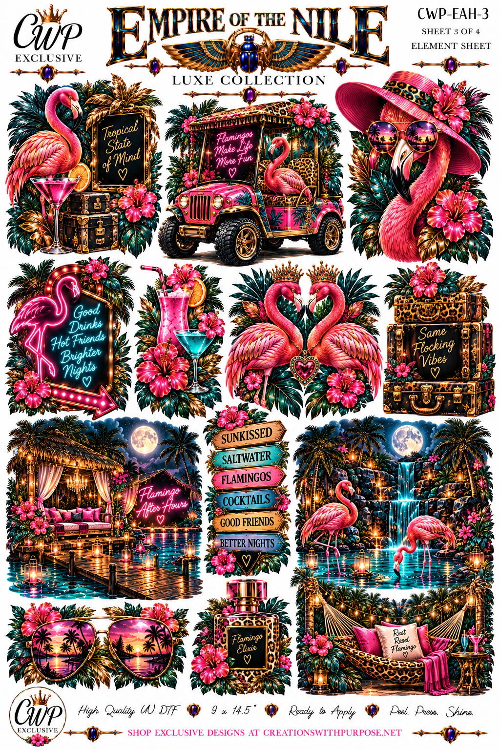 Flamingo After Hours Luxe UVDTF Element Sheets| 9 x 14 |