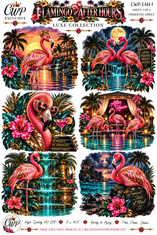 Flamingo After Hours Luxe UVDTF Element Sheets| 9 x 14 |