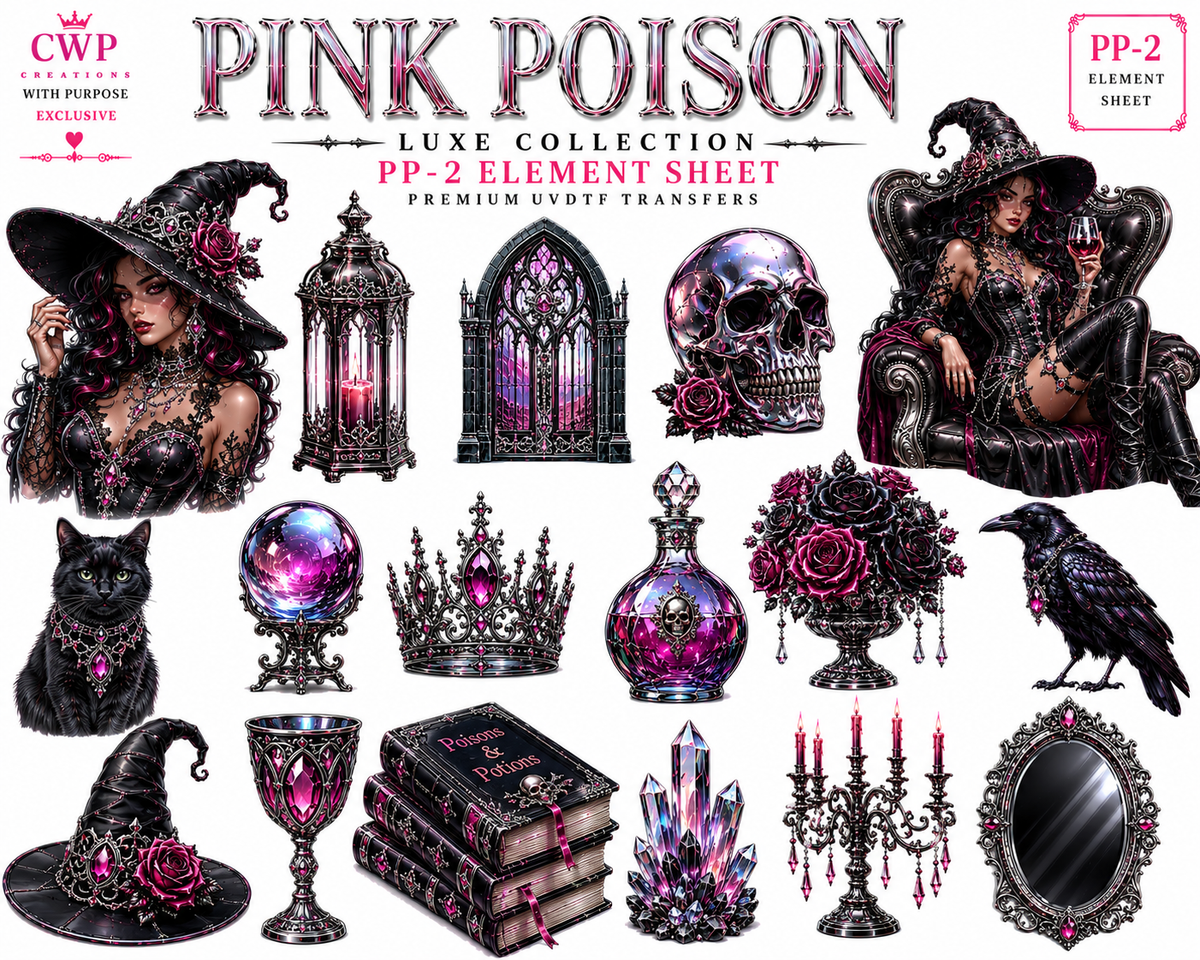 Pink Poison Luxe Collection | Premium UVDTF | 9 x 14
