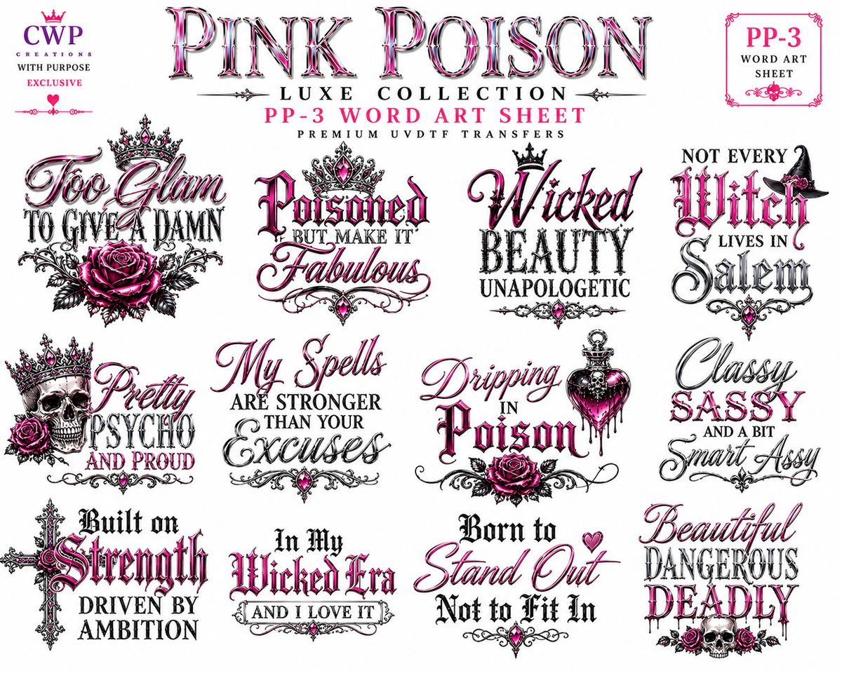 Pink Poison Luxe Collection | Premium UVDTF | 9 x 14