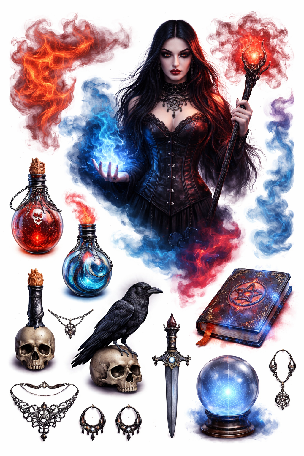 UVDTF 9.5 x 14 Element Sheet Gothic Witch & Magic 856