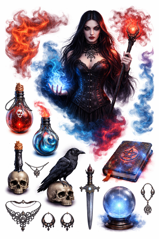 UVDTF 9.5 x 14 Element Sheet Gothic Witch & Magic 856