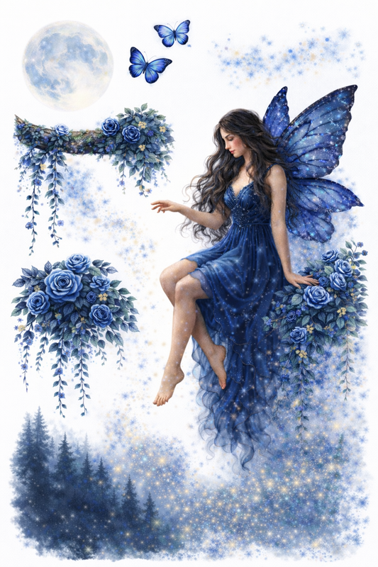 UVDTF 9.5 x 14 Element Sheet Midnight Blue Fairy 974