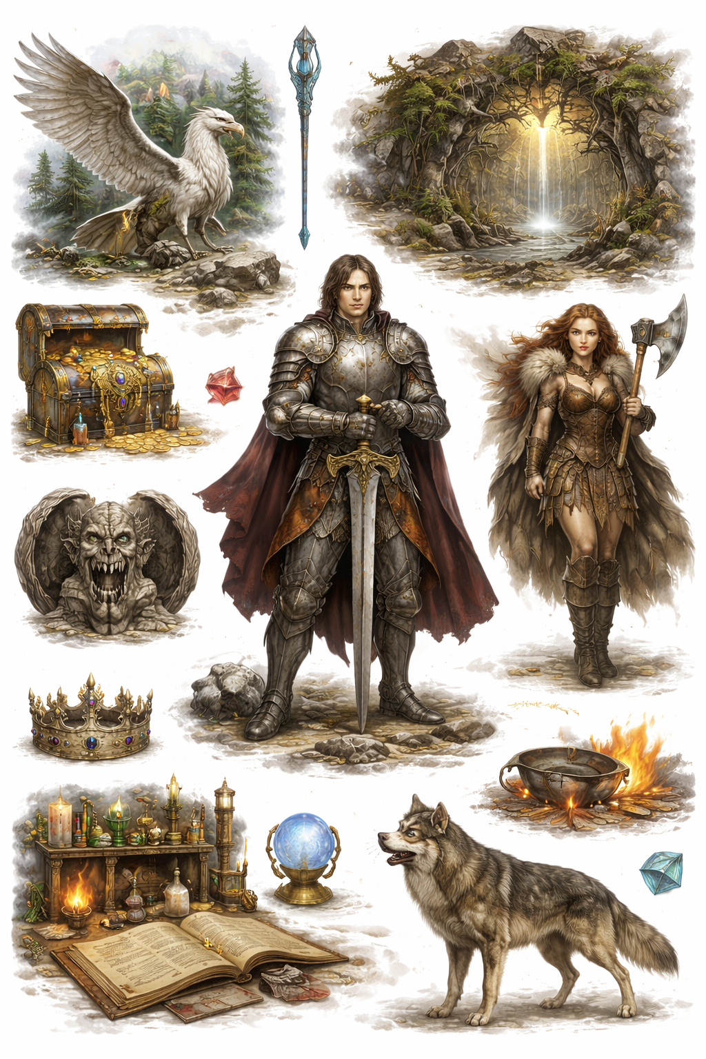 UVDTF 9.5 x 14 Element Sheet Fantasy Adventure 981