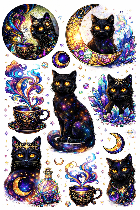 UVDTF 9.5 x 14 Element Sheet Celestial Black Cats 978