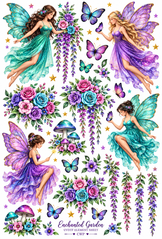 UVDTF 9.5 x14 Element Sheet Fairy designs